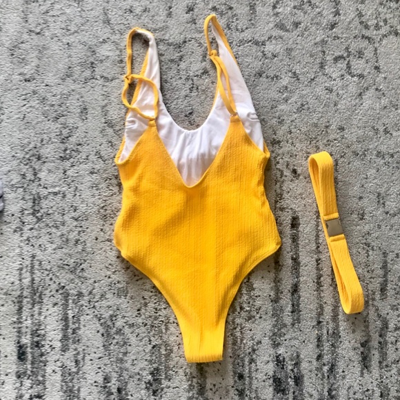 Swim Yellow One 1 Piece Swimsuit With Removable Cups Poshmark — free download